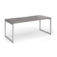 Connex Plus O Frame 1800 x 800 x 725mm Single Desk - Silver Frame / Grey Oak Top