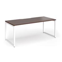 Connex Plus O Frame 1800 x 800 x 725mm Single Desk - White Frame / Walnut Top