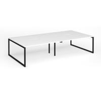 Connex Plus O Frame 3200 x 1600 x 725mm Back to Back Desk (4 x 1600mm) - Black Frame / White Top