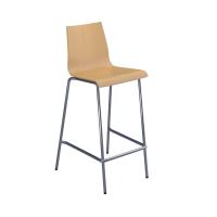 Fundamental dining stool in beech with chrome frame