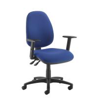 Jota XL fabric back operator chair with adjustable arms - blue
