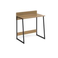 Kyoto home office workstation with upstand - Summer oak with black frame
