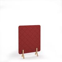 Lattice Acoustic Floor Standing Screen Wooden Legs 1200w 1600h - Pure Red