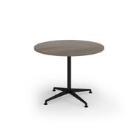 Loft circular dining table 1000 dia black frame Nebraska Oak Top
