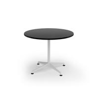 Loft circular dining table 1000 dia white frame black top