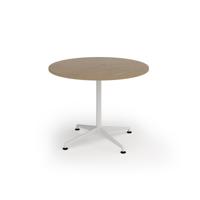 Loft circular dining table 1000 dia white frame kendal oak top