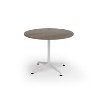 Loft circular dining table 1000 dia white frame nebraska oak top