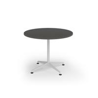 Loft circular dining table 1000 dia white frame onyx grey top