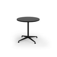 Loft circular dining table 800 dia black frame black top