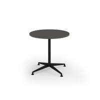 Loft circular dining table 800 dia black frame onyx grey top