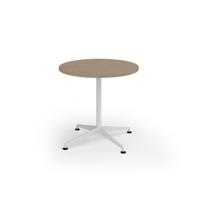 Loft circular dining table 800 dia white frame kendal oak top