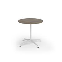 Loft circular dining table 800 dia white frame nebraska oak top