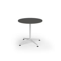 Loft circular dining table 800 dia white frame onyx grey top