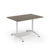 Loft dining table 1200w x 800d white frame and nebraska oak