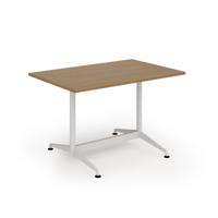 Loft dining table 1200w x 800d white frame and oak top