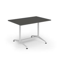Loft dining table 1200w x 800d white frame and onyx grey top