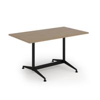 Loft dining table 1400w x 800d black frame and kendal oak top