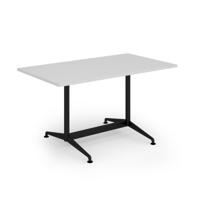 Loft dining table 1400w x 800d black frame and white top