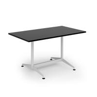 Loft dining table 1400w x 800d white frame and black top