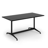 Loft dining table 1600w x 800d black frame and black top