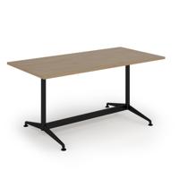 Loft dining table 1600w x 800d black frame and kendal oak top