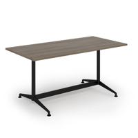 Loft dining table 1600w x 800d black frame and nebraska oak