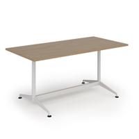 Loft dining table 1600w x 800d white frame and kendal oak top