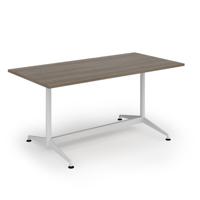 Loft dining table 1600w x 800d white frame and nebraska oak