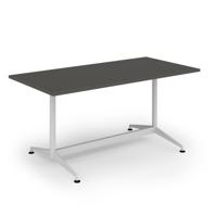 Loft dining table 1600w x 800d white frame and onyx grey top