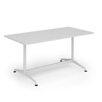 Loft dining table 1600w x 800d white frame and white top