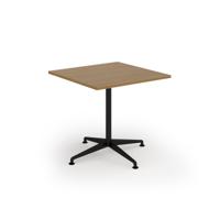 Loft dining table 800w x 800d black frame and oak top