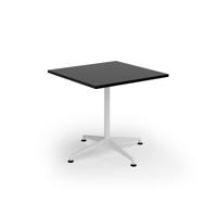 Loft dining table 800w x 800d white frame and black top