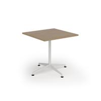 Loft dining table 800w x 800d white frame and kendal oak top