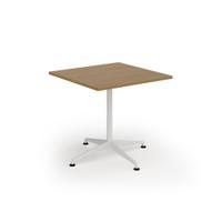 Loft dining table 800w x 800d white frame and oak top