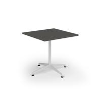 Loft dining table 800w x 800d white frame and onyx grey top