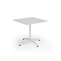 Loft dining table 800w x 800d white frame and white top