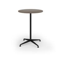 Loft circular poseur table 800 dia black frame Nebraska Oak Top
