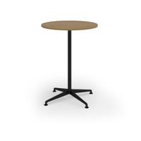 Loft circular poseur table 800 dia black frame oak top