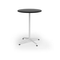 Loft circular poseur table 800 dia white frame black top