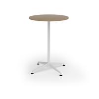 Loft circular poseur table 800 dia white frame kendal oak top
