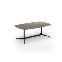 Loft barrel table 2000w x 1200d black frame and nebraska oak top