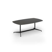 Loft barrel table 2000w x 1200d black frame and onyx grey top