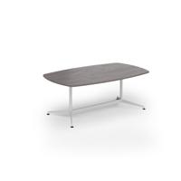 Loft barrel table 2000w x 1200d white frame and grey oak top