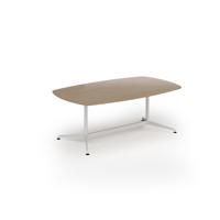 Loft barrel table 2000w x 1200d white frame and kendal oak top