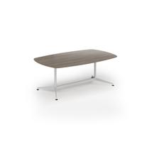 Loft barrel table 2000w x 1200d white frame and nebraska oak top