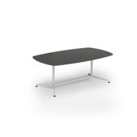 Loft barrel table 2000w x 1200d white frame and onyx grey top