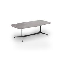 Loft barrel table 2400w x 1200d black frame and grey oak top