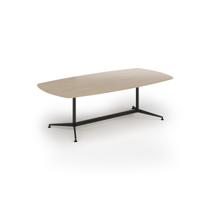 Loft barrel table 2400w x 1200d black frame and kendal oak top