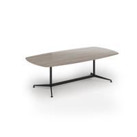 Loft barrel table 2400w x 1200d black frame and nebraska oak top