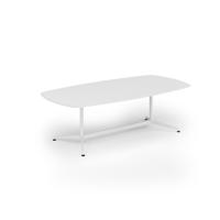 Loft barrel table 2400w x 1200d white frame and white top
